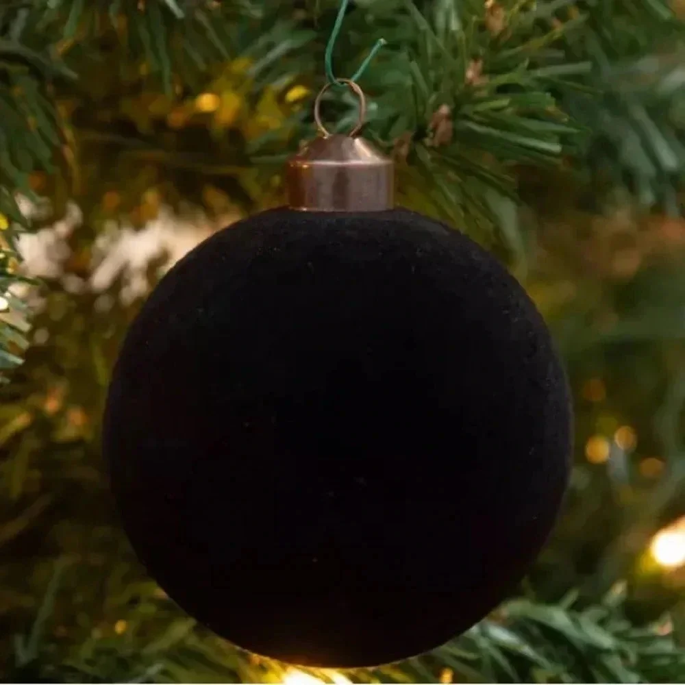 Hobby Lobby flocked ornaments velvet holiday balls medium christmas studio mcgee